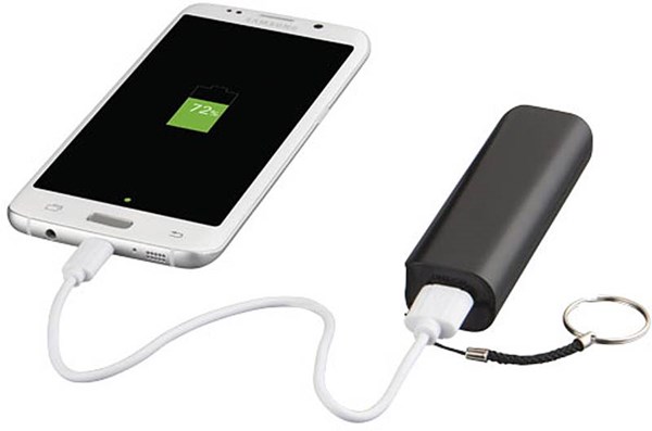 Obrázky: Čierna power banka 1200 mAh s krúžkom, Obrázok 3