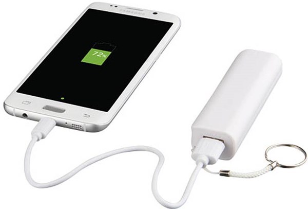 Obrázky: Biela power banka 1200 mAh s krúžkom, Obrázok 3