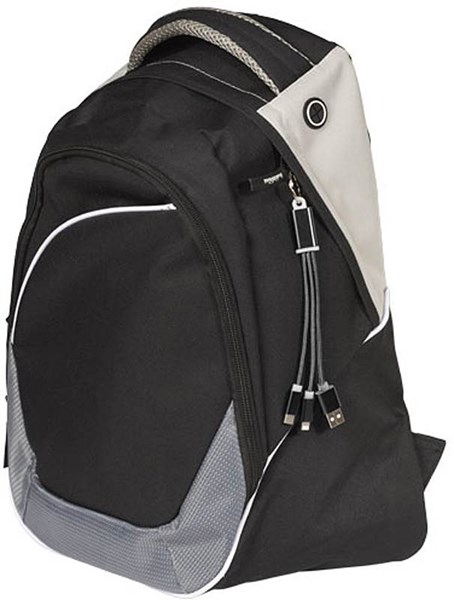 Obrázky: Čierny nabíjací kábel 3 v 1 s krúžkom na kľúče, Obrázok 3