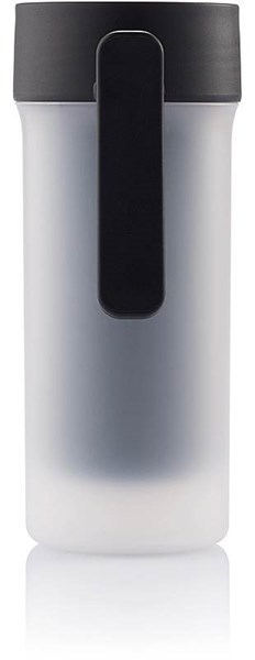 Obrázky: Čierny plastový termohrnček 275 ml, frosty dizajn, Obrázok 3