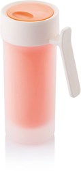Obrázky: Oranžový plastový termohrnček 275ml, frosty dizajn