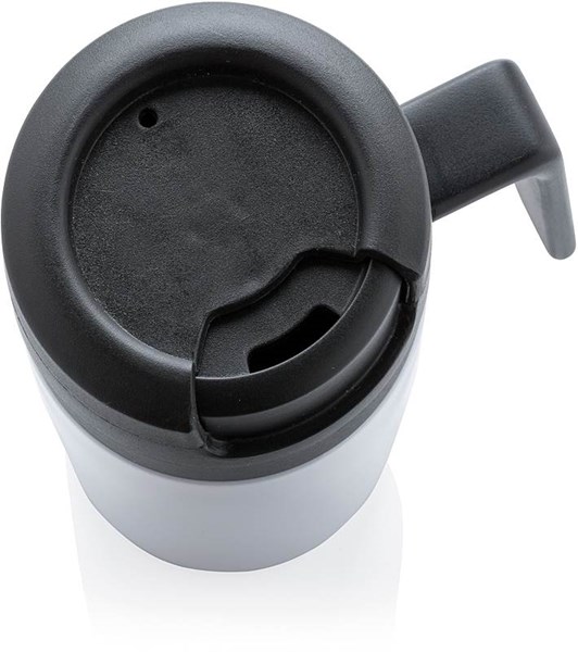 Obrázky: Bielo-čierny hrnček na kávu TO GO, viečko a ucho , Obrázok 5
