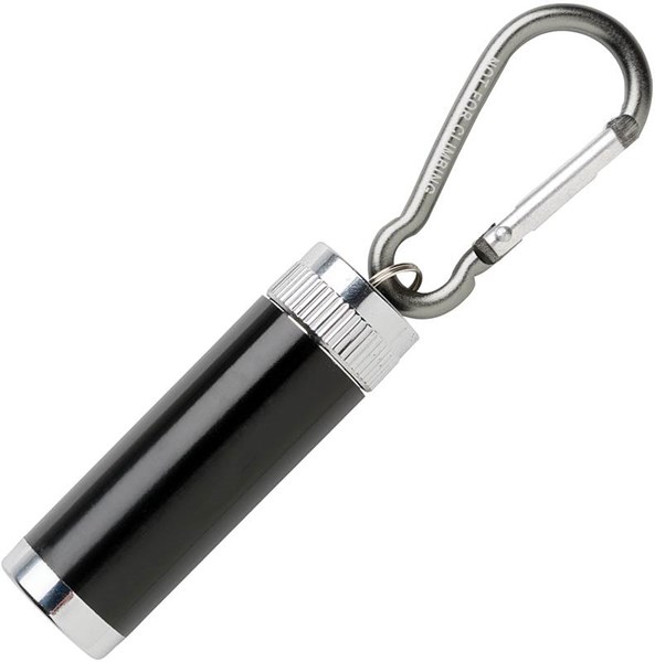 Obrázky: Čierna jasná COB mini baterka s karabínou, Obrázok 3