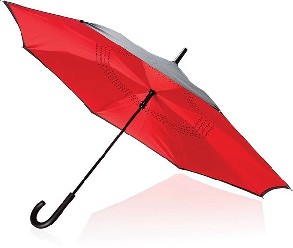 Obrázky: Červený manuálny obojstranný dáždnik