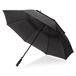 Obrázky: Čierny odolný dáždnik z dvojvrstvého polyesteru
