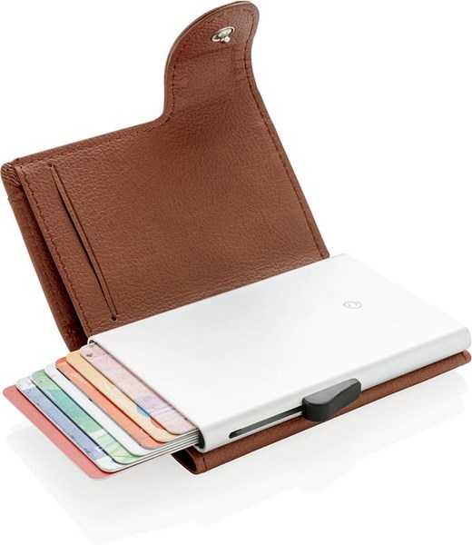 Obrázky: Hnedé RFID puzdro na karty a peňaženka, Obrázok 15