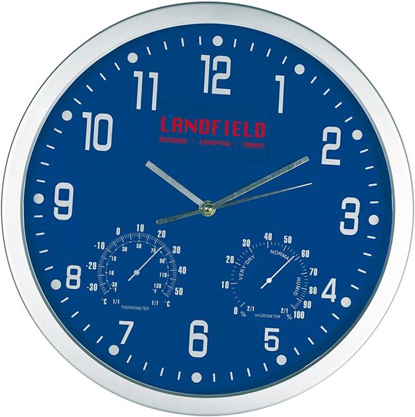 Obrázky: Modré hodiny s odnímateľnou reklamnou plochou