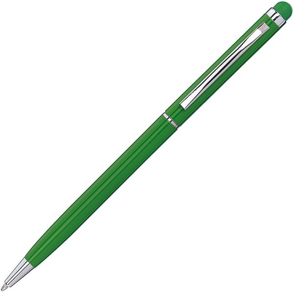 Obrázky: Zelené hliníkové guličkové pero a stylus - ČN