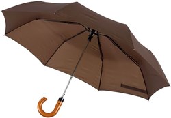 Obrázky: Hnedý trojdielny automatický skladací dáždnik