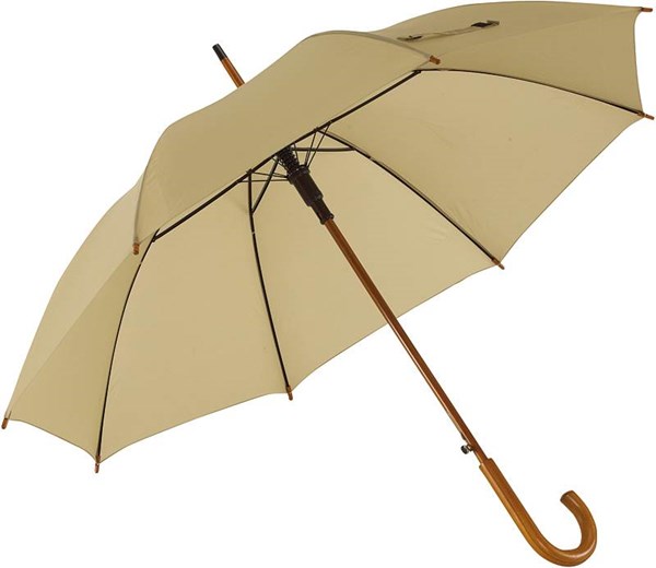 Obrázky: Prírodný automatický dáždnik s drevenou rukoväťou