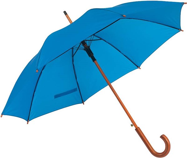Obrázky: Kr. modrý automatický dáždnik s drevenou rukoväťou