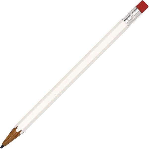 Obrázky: Plastová biela mech. ceruzka s gumou, tuha 0,7 mm