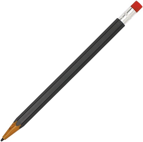 Obrázky: Plastová čierna mech. ceruzka s gumou, tuha 0,7 mm, Obrázok 1