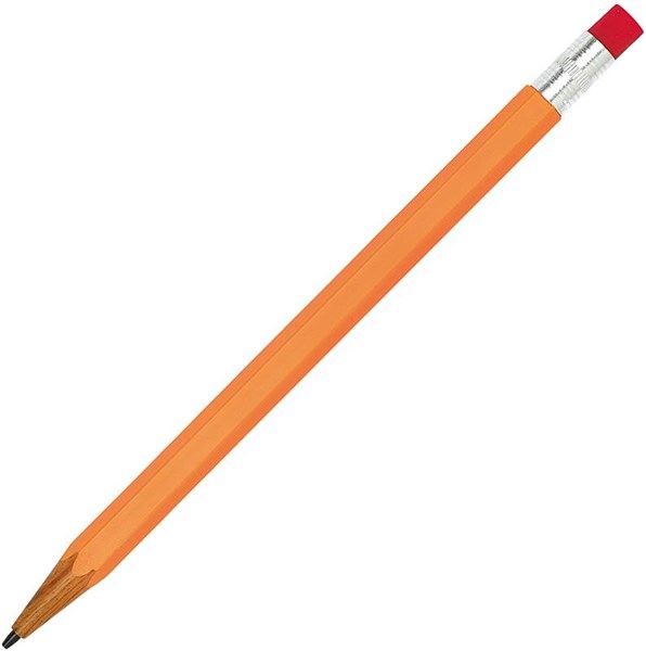 Obrázky: Plastová oranž. mech. ceruzka s gumou, tuha 0,7 mm
