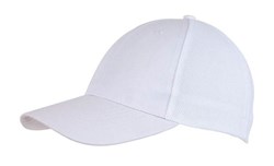Obrázky: Biela šesťdielna polyesterová čiapka so sieťovinou