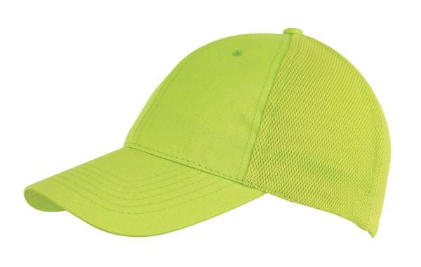 Obrázky: Zelená šesťdielna polyester.čiapka so sieťovinou, Obrázok 1