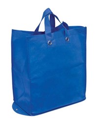 Obrázky: Modrá skladacia nákupná taška z PP, zosilnené dno