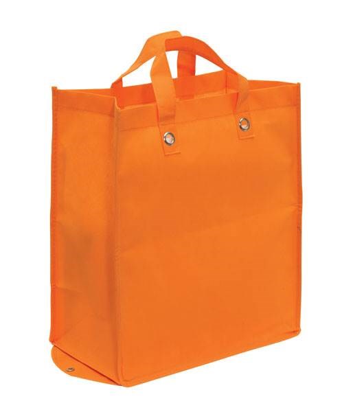 Obrázky: Oranžová skladacia nákupná taška  PP,zosilnené dno, Obrázok 1