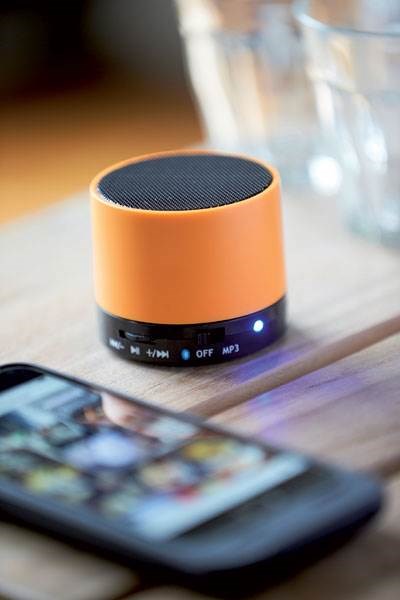 Obrázky: Oranžový plast.bluetooth 4.1 reproduktor a rádio, Obrázok 2