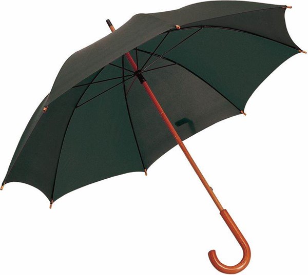 Obrázky: Klasický dáždnik s drevenou rúčkou, čierna, Obrázok 2
