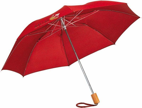 Obrázky: Dvojdielny skladací dáždnik, červená, Obrázok 2