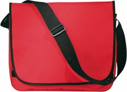 Obrázky: Dámska taška cez rameno z polyesteru,červená