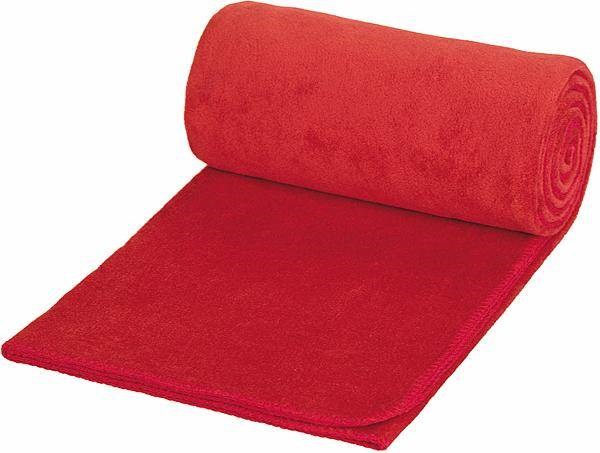 Obrázky: Flísová pikniková deka vo vrecku, červená