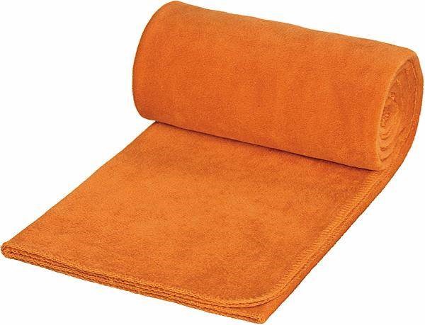 Obrázky: Flísová pikniková deka vo vrecku, oranžová