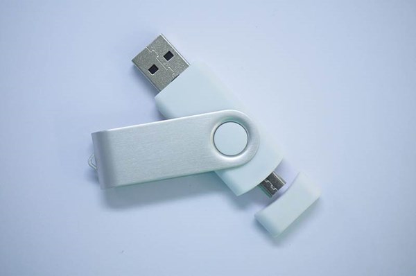 Obrázky: ROTATE  OTG flash disk 1GB s mikro USB, biely