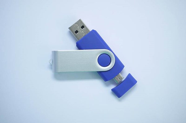 Obrázky: ROTATE  OTG flash disk 1GB s mikro USB, modrý