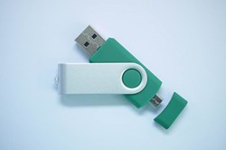 Obrázky: ROTATE  OTG flash disk 4GB s mikro USB, zelený