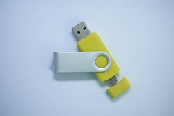 Obrázky: ROTATE  OTG flash disk 32GB s mikro USB, žltý