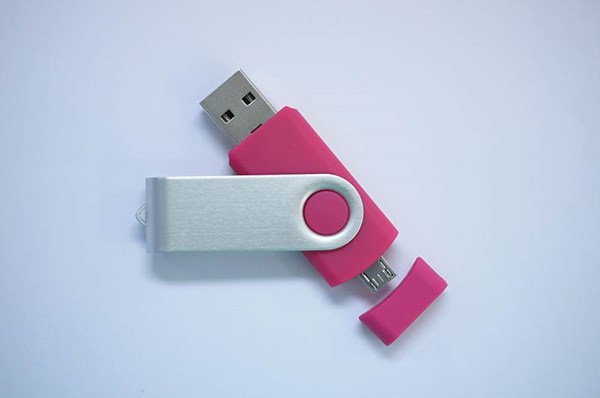 Obrázky: ROTATE  OTG flash disk 1GB s mikro USB, ružový