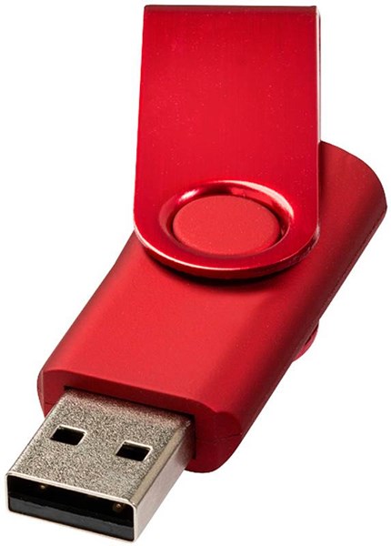 Obrázky: Twister metal červený USB flash disk,prívesok,8GB