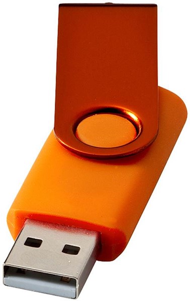Obrázky: Twister metal oranžový USB flash disk, 1GB