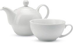 Obrázky: Biela keramická čajová sada
