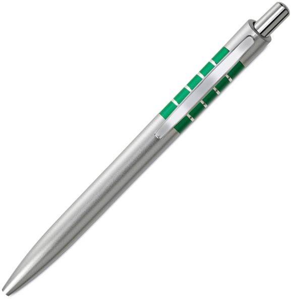 Obrázky: Plastové guličkové pero, zelená, Obrázok 1