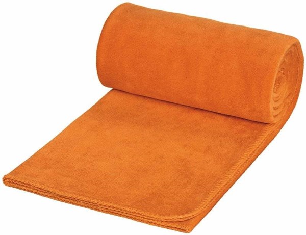Obrázky: Flísová pikniková deka vo vrecku, oranžová, Obrázok 2