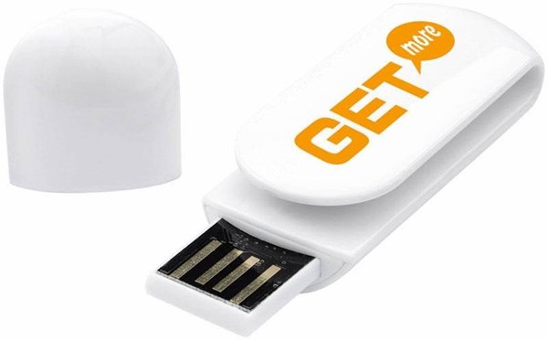 Obrázky: USB kľúč ako klip 2 GB, biela, Obrázok 1