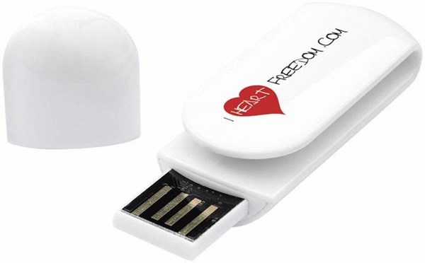 Obrázky: USB kľúč ako klip 2 GB, biela, Obrázok 2