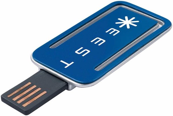 Obrázky: USB kľúč ako záložka 4 GB, modrá, Obrázok 2
