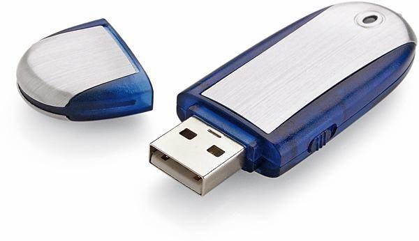 Obrázky: USB kľúč s krytkou, 2 GB, strieborná/modrá