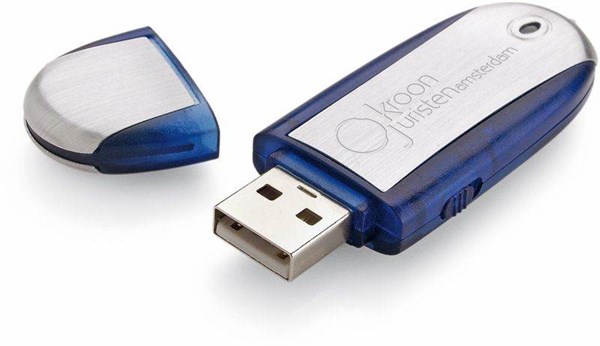 Obrázky: USB kľúč s krytkou, 2 GB, strieborná/modrá, Obrázok 3