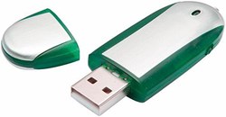 Obrázky: USB kľúč s krytkou, 8 GB,  strieborná/zelená