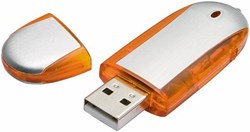 Obrázky: USB kľúč Memory s krytkou, 16GB, strieborná-oranž.