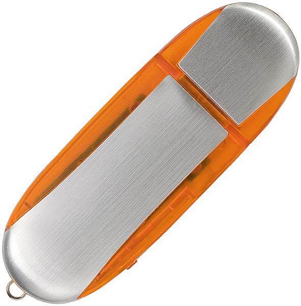 Obrázky: USB kľúč Memory s krytkou, 16GB, strieborná-oranž., Obrázok 2