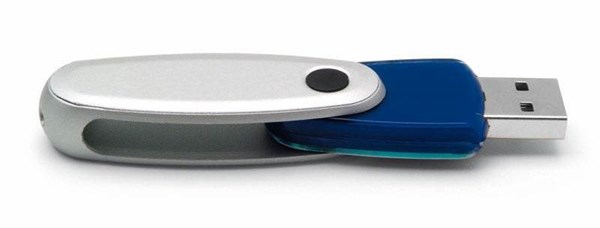 Obrázky: USB kľúč Rotating rotačný, 16GB, modrá, Obrázok 4