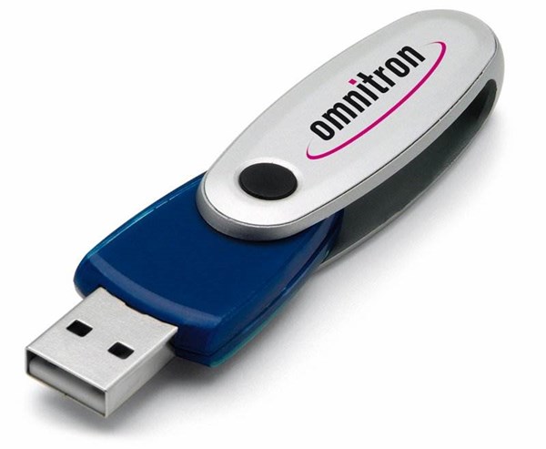 Obrázky: USB kľúč Rotating rotačný, 16GB, modrá, Obrázok 2