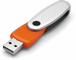 Obrázky: USB kľúč otočný, 8 GB, oranžová