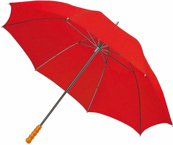 Obrázky: Golfový dáždnik s drevenou rukoväťou, červená, Obrázok 4
